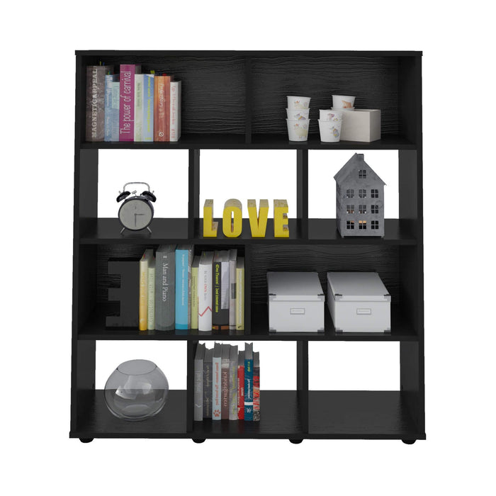 Bookcase Book 4054 10 Niches 91*25*109Cm Black (Limited 3 Months Warranty)