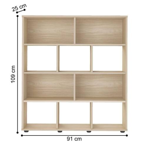 Bookcase Book 4608 Ten Niches 91*25*109Cm Natural (Limited 3 Months Warranty)