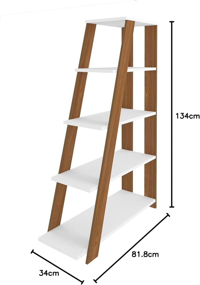 Bookcase Star 5945 4 Shelves 81.8*34.134Cm Freijo/White (Limited 3 Months Warranty)