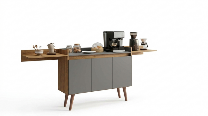 Cabinet Retro 5336R-423 3 Doors H86*W109*D38Cm Canela / Black ( Limited 3 Months Warranty )