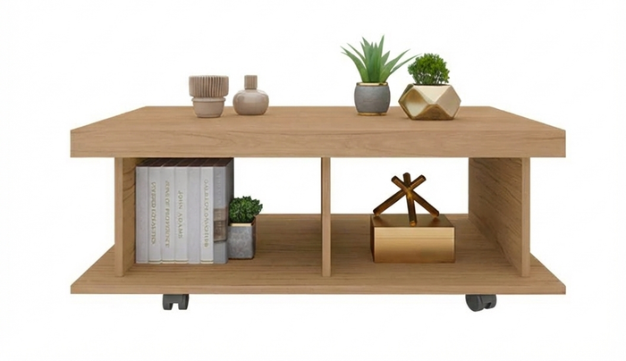 Coffee Table Dunas 4295 2 Niches 90*59*35Cm Oak (Limited 3 Months Warranty)