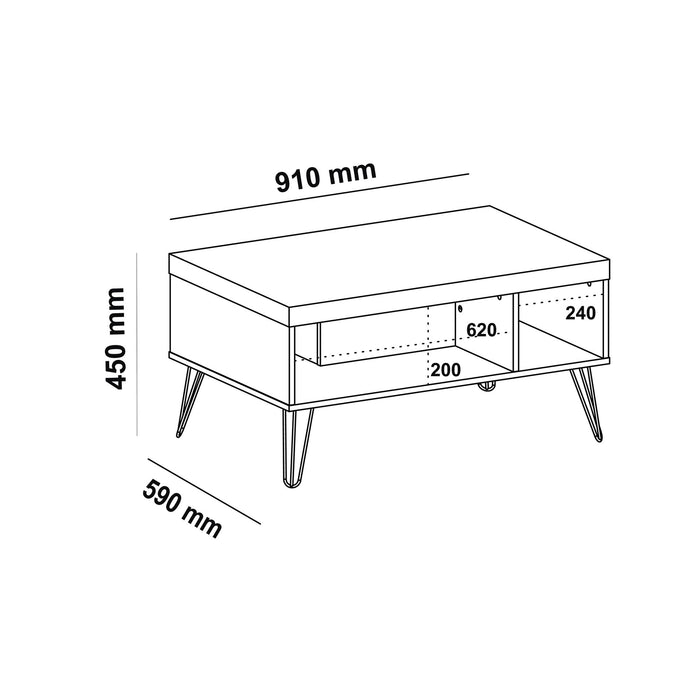 Coffee Table Liberty 4215 Cocktail 91*59*45Cm Oak (Limited 3 Months Warranty)