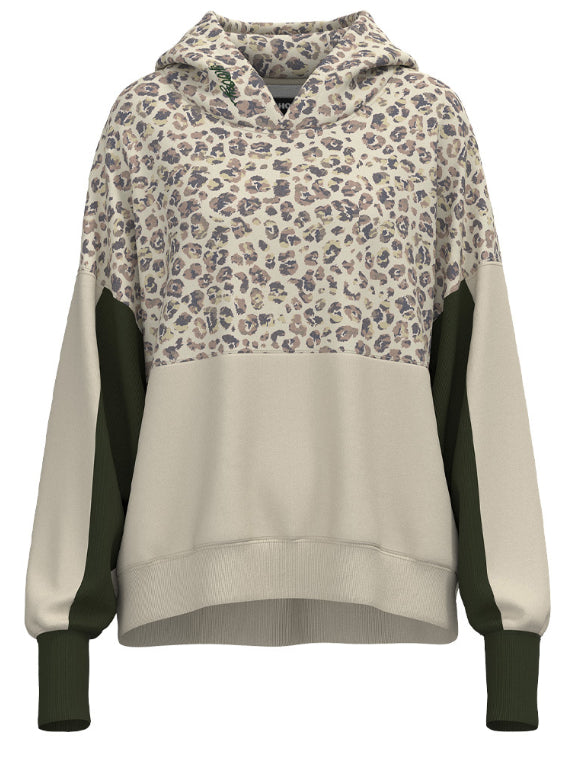 Hooey Women's Casa Cream with Leopard Print & Olive Green Accent Hoodie HH2627CRPR