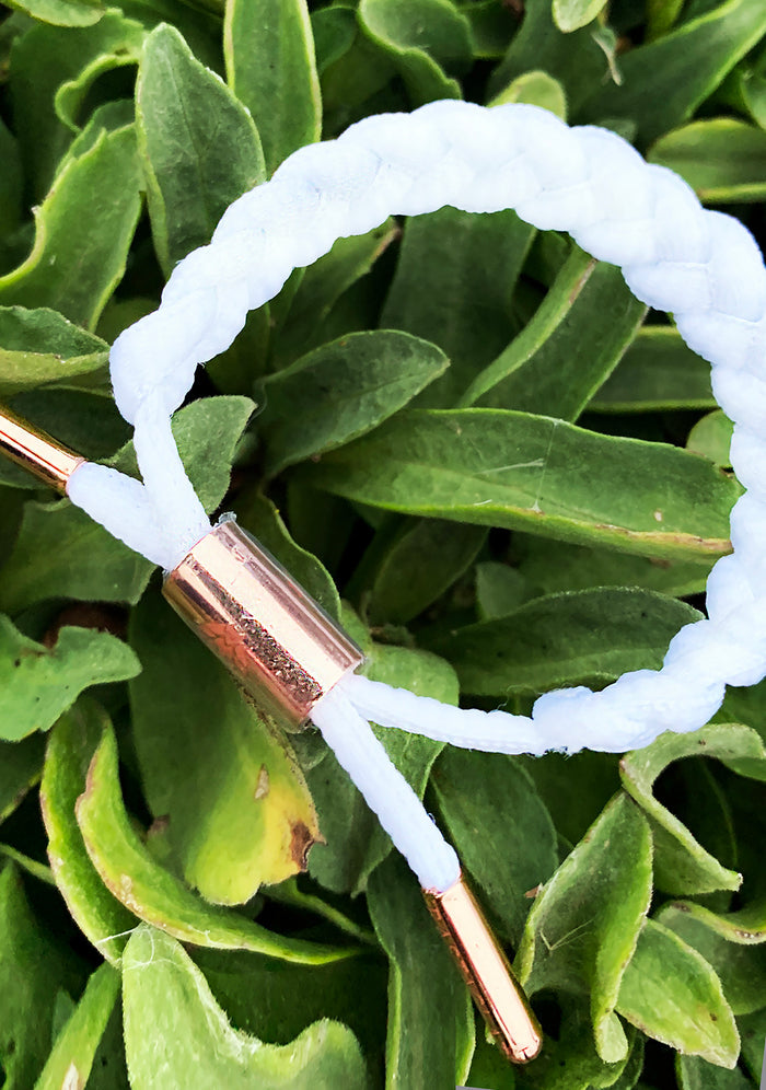 Rastaclat Kim Women's Classic Miniclat Bracelet in white rose gold — model view