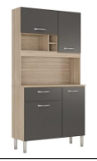 Kitchen Malta 91401/163 4 Doors With 1 Drawer 91*177*36 Cm Avena / Graphite ( Limited 3 Months Warranty )