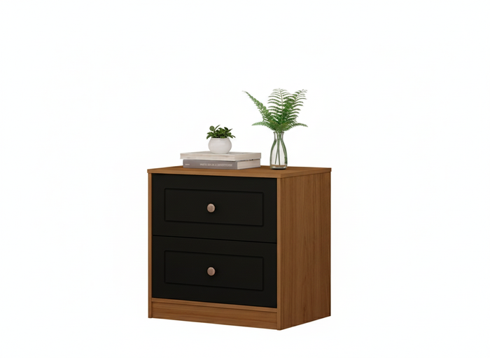 Night Stand Agnes 2 Drawer Camaru/Black (Limited 3 Months Warranty)
