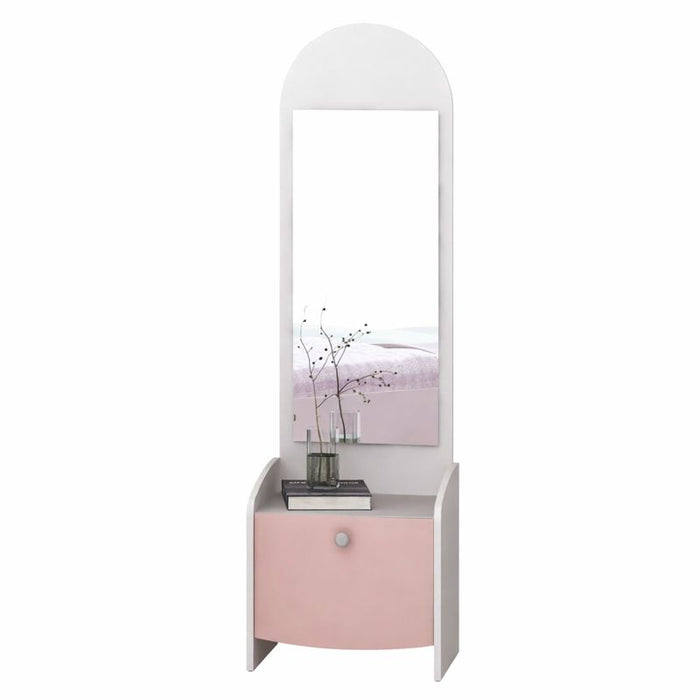 Night Stand Ternura 2969A With Mirror Panel White/Pink/Grey (Limited 3 Months Warranty)