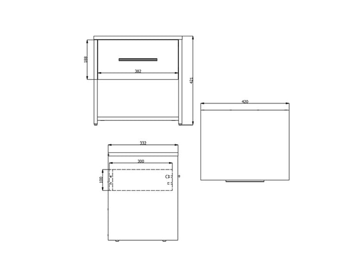Night Stand Varadero With Drawer 42*33*42Cm Grey (Limited 3 Months Warranty)