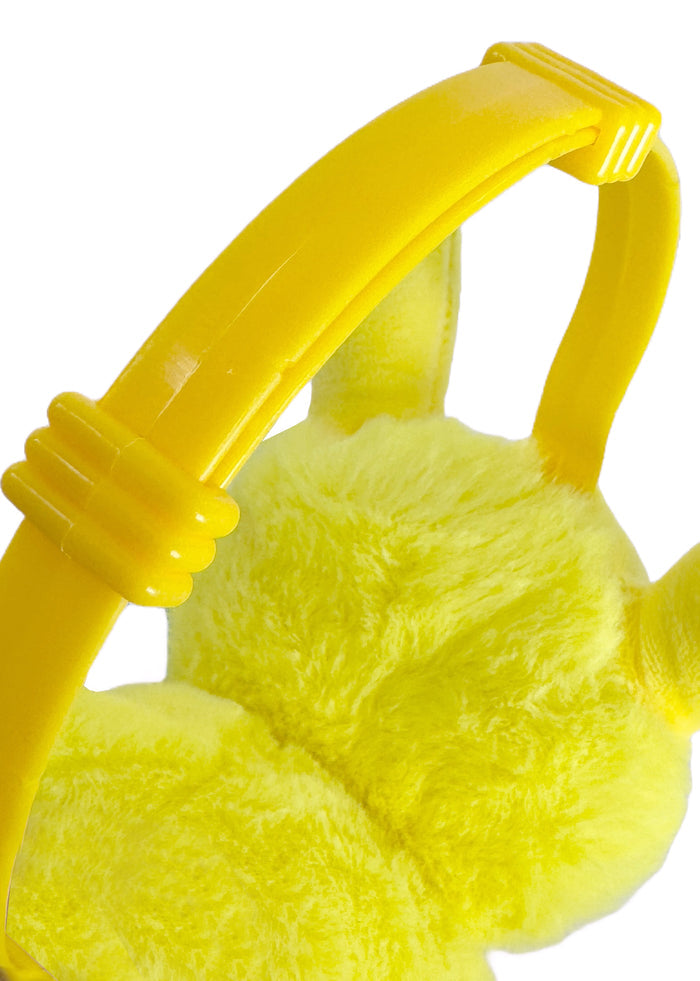 Pokemon Pikachu 3D Plush Earmuff in yellow with 3D Pikachu ear cups and soft fleece lining — back view