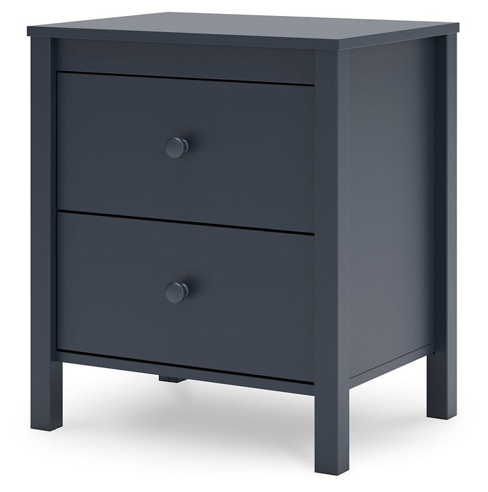 Simmenfort - Two Drawer Night Stand - Navy Blue