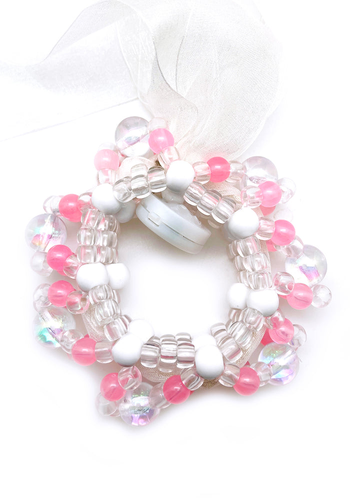 LASR Sweet Melody Light Up Ribbon Rave Kandi Bracelet — detail view