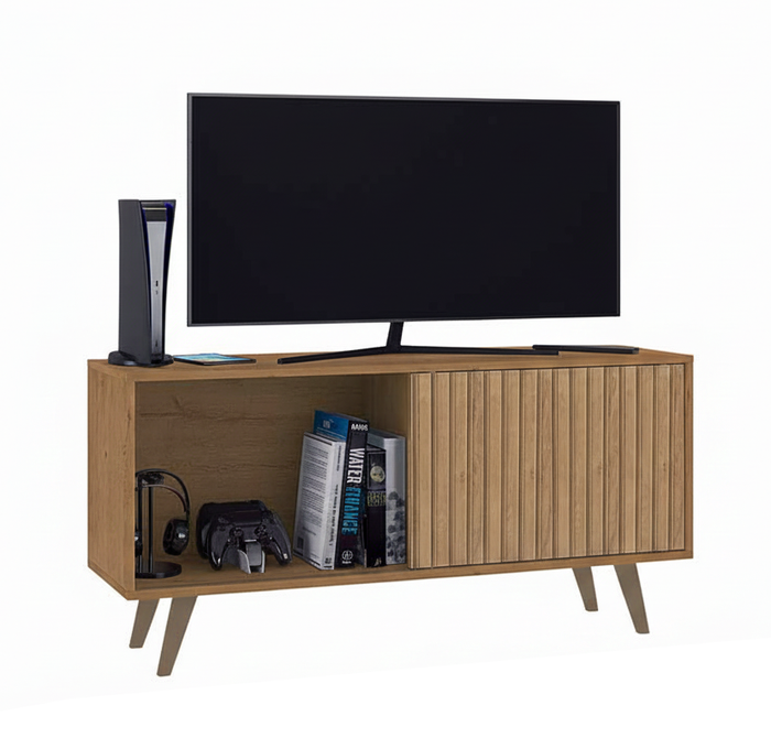Tv Stand Malaga 5317R-515 Rack Canelato Rustico + 3D Canelato W109*H58Cm Nature Off White (No Warranty)
