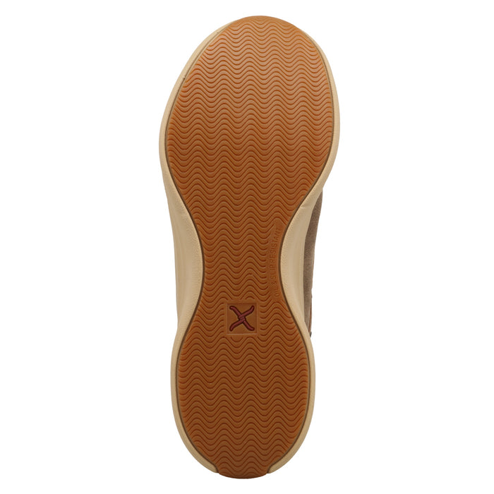 Twisted X Women's Bomber Brown Feather X Leather Moc Toe Casual Shoe WCAU033