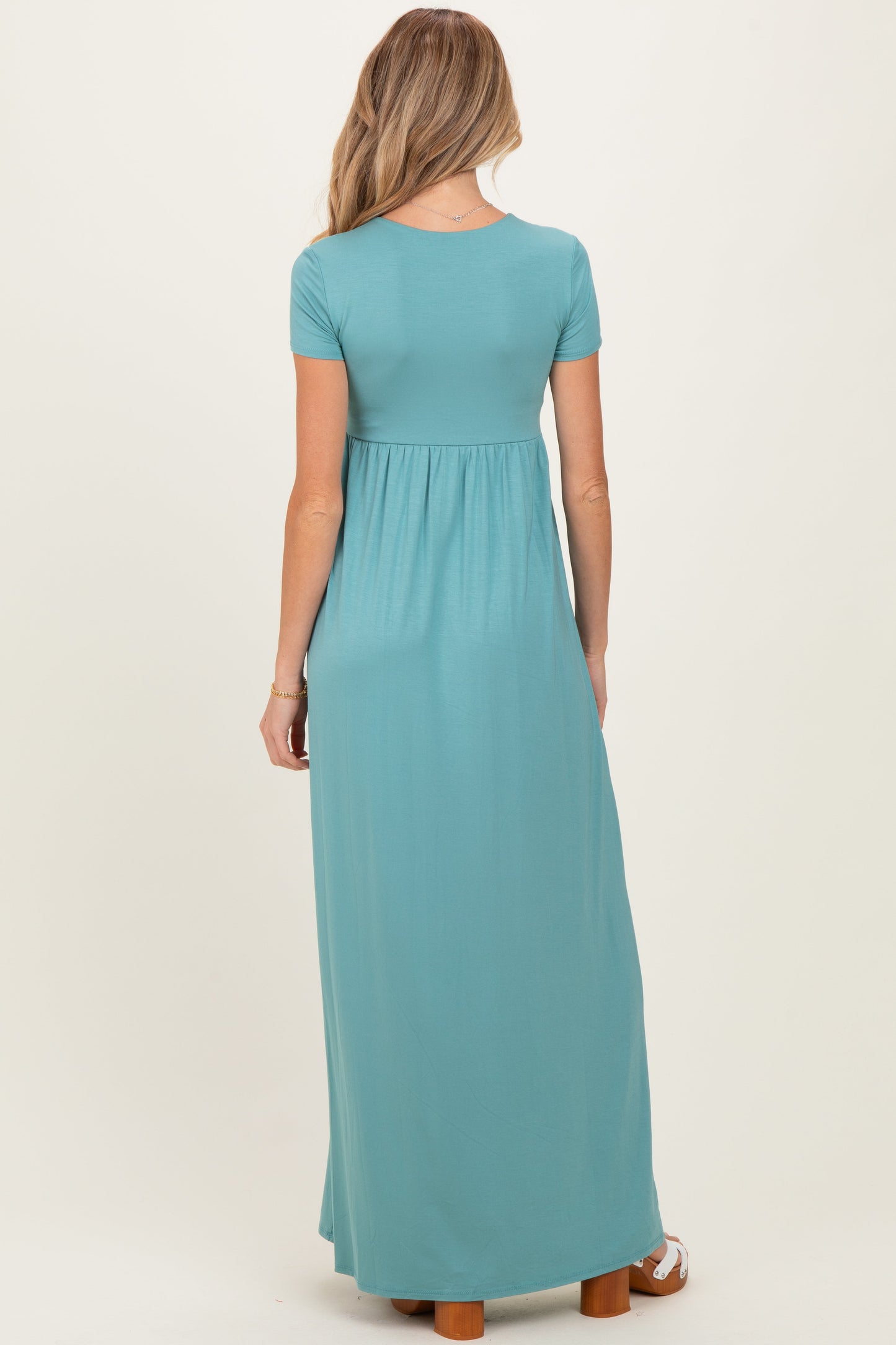 PinkBlush Slate Draped Maternity/Nursing Maxi Dress
