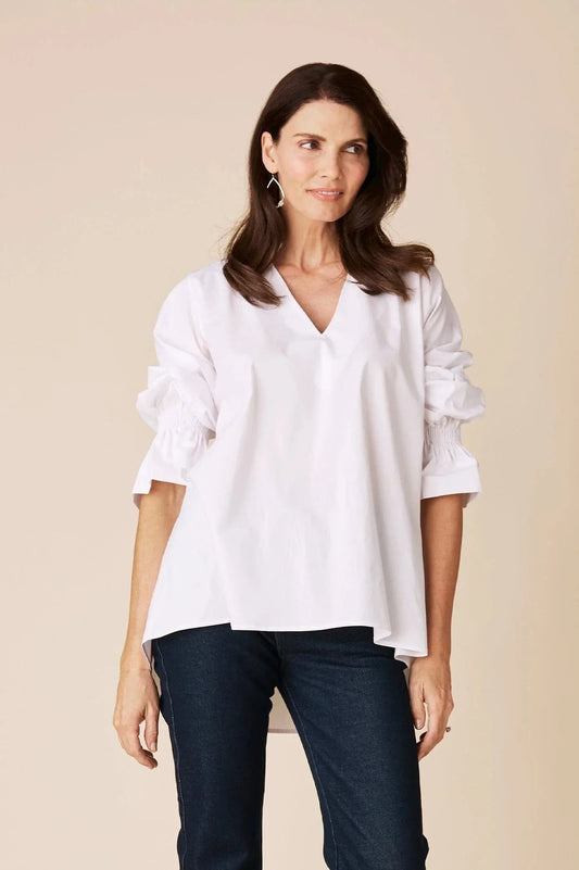 Alessandra Long Sleeve Top White