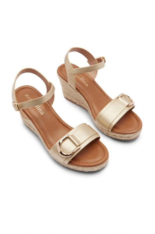 Beverley Woven Wedges Gold