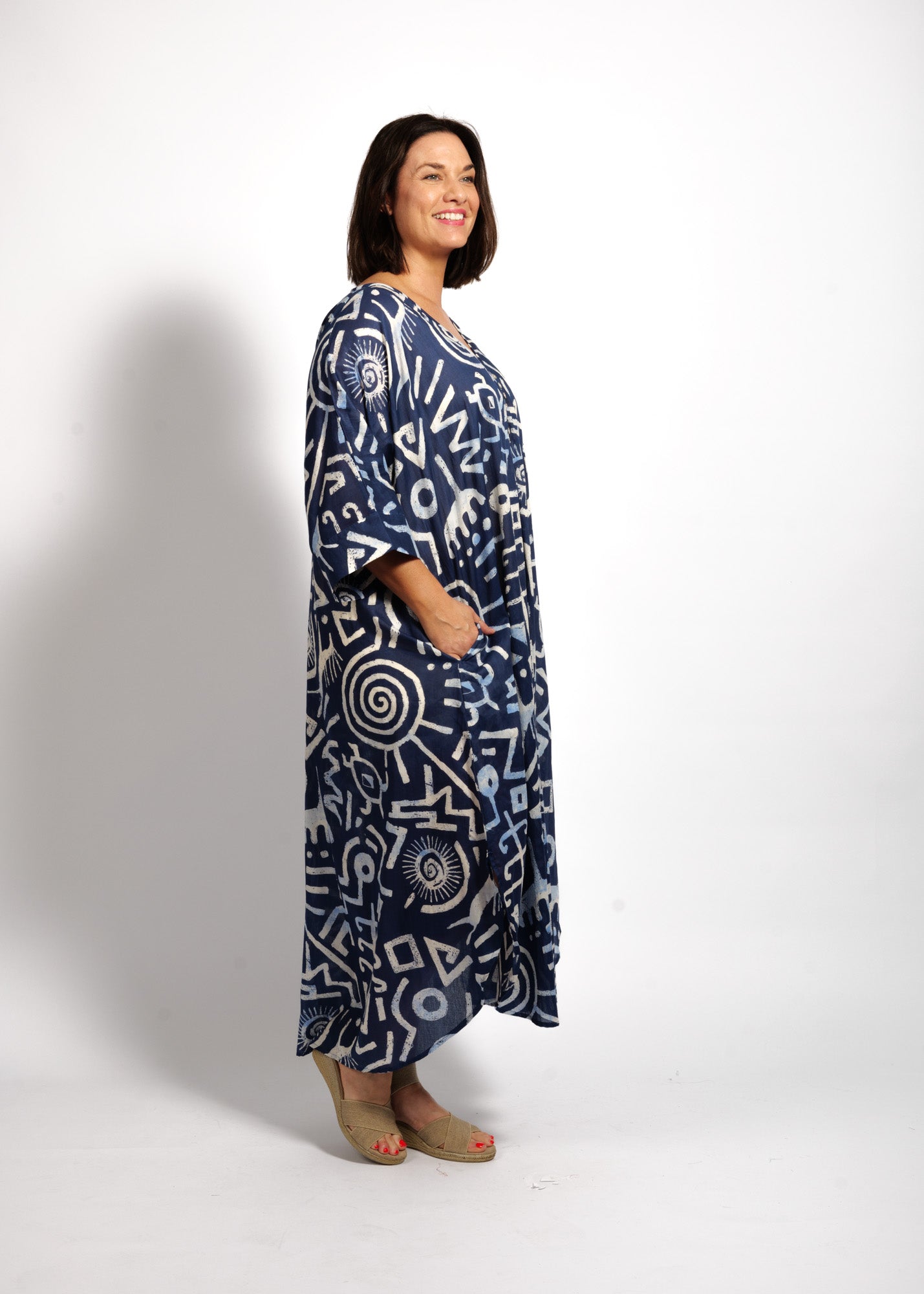 Stella Dress in Blue Symbols