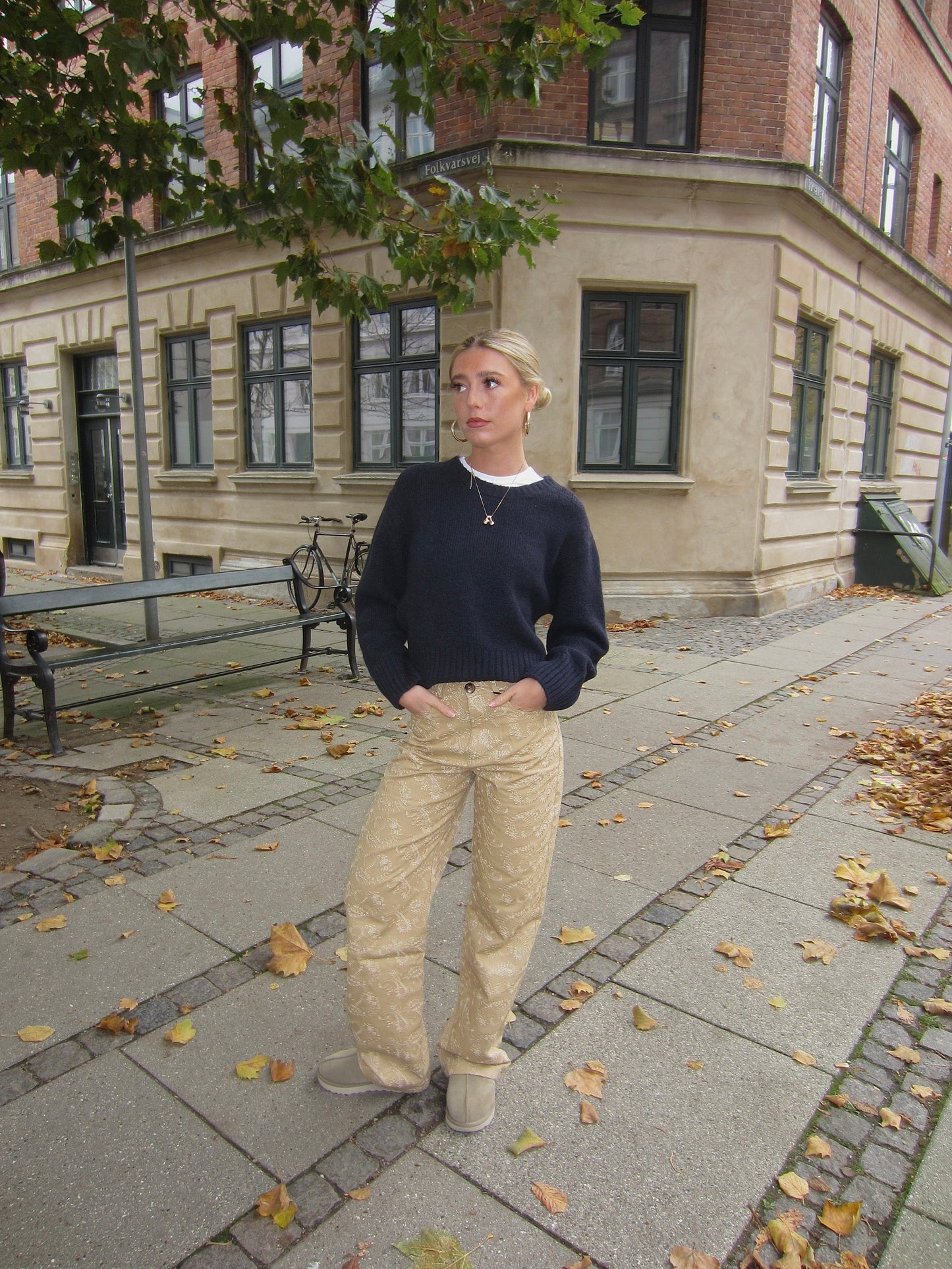 Mirah pants with pattern - Beige
