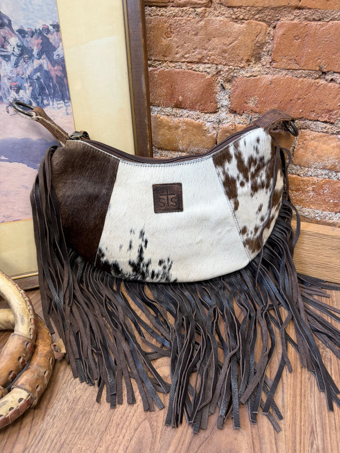 STS Ranchwear Classic Cowhide Fringe Nelly Genuine Leather Crossbody Purse STS35942