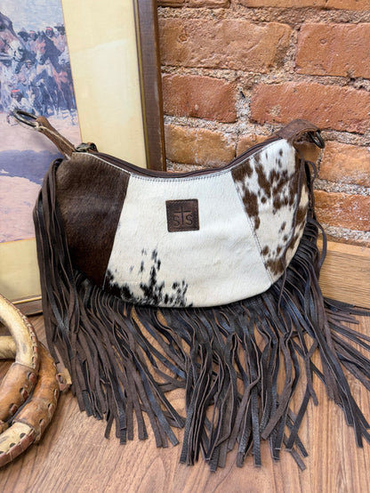 STS Ranchwear Classic Cowhide Fringe Nelly Genuine Leather Crossbody Purse STS35942
