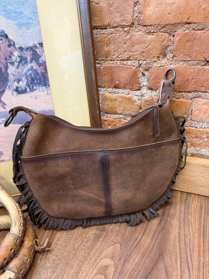 STS Ranchwear Classic Cowhide Fringe Nelly Genuine Leather Crossbody Purse STS35942