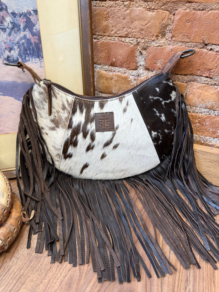 STS Ranchwear Classic Cowhide Fringe Nelly Genuine Leather Crossbody Purse STS35942
