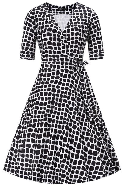 Matilda Monochrome Pebble Wrap Dress