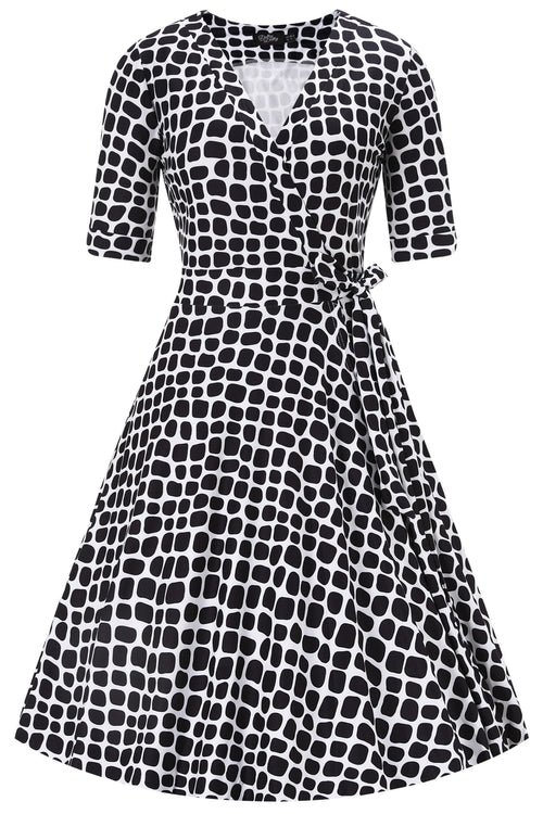 Matilda Monochrome Pebble Wrap Dress