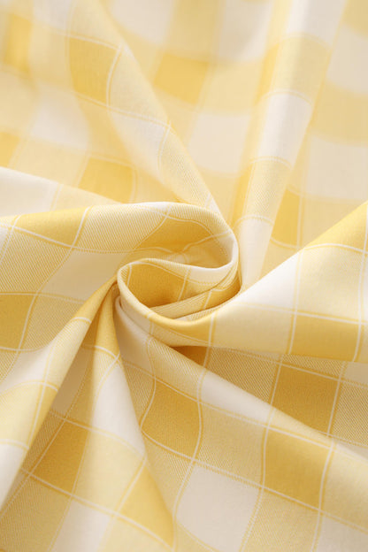 Amanda Yellow Gingham Swing Dress