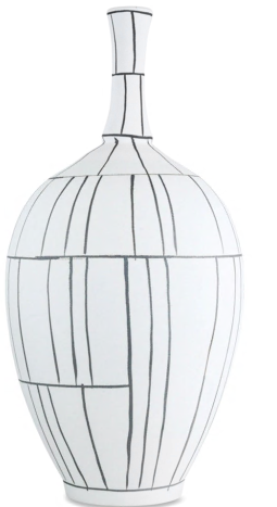 ACCESSORIES A52000293 VASE 45.7CM*21.5CM*21.5CM WHITE