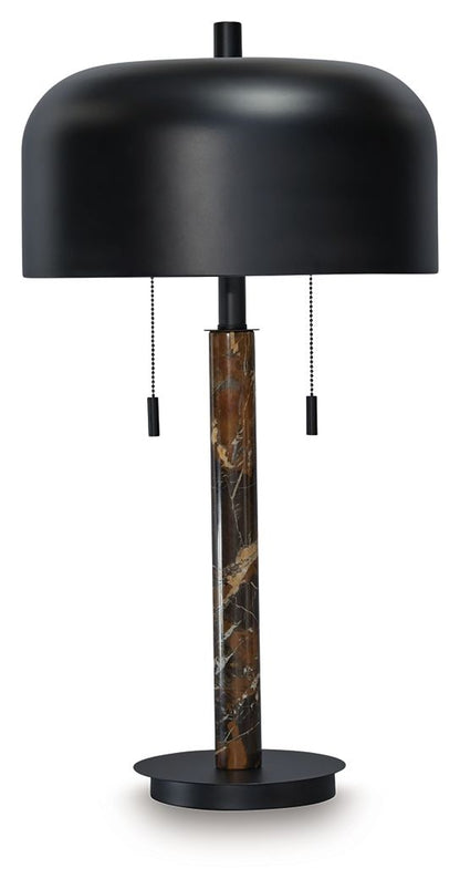 Alanbert - Metal Table Lamp - Brown / Black