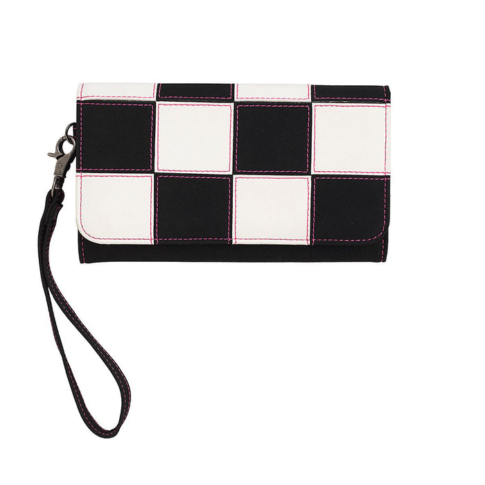 Angel Ranch Sadie  Black and White Checkered Wallet Wristlet D330012362
