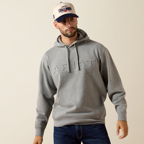 Ariat Men's Grey Heather Embossed Logo Hoodie 10079605