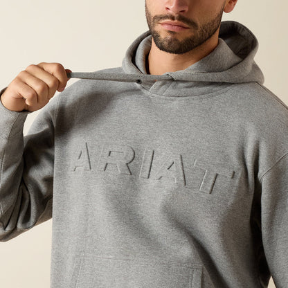 Ariat Men's Grey Heather Embossed Logo Hoodie 10079605