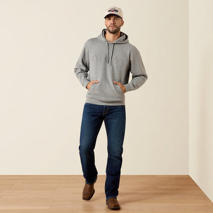 Ariat Men's Grey Heather Embossed Logo Hoodie 10079605