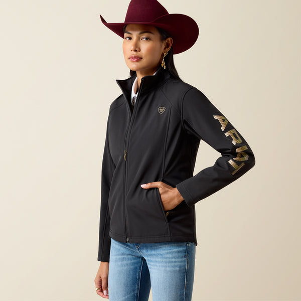 Ariat Women's Black & Stonewell Logo Concealed Carry Full Zip Softshell Jacket 10079893