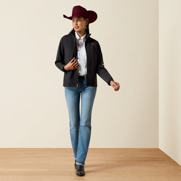 Ariat Women's Black & Stonewell Logo Concealed Carry Full Zip Softshell Jacket 10079893