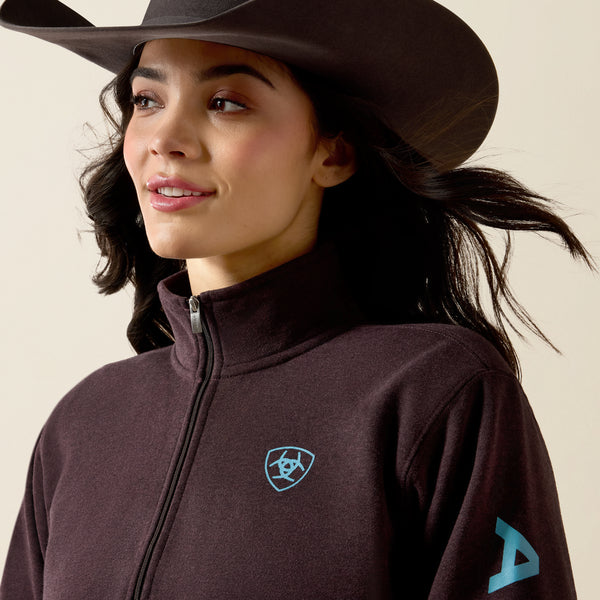 Ariat Women's Chocolate Plum Heather Foundation Logo 1/2 Zip Sweatshirt 10079669