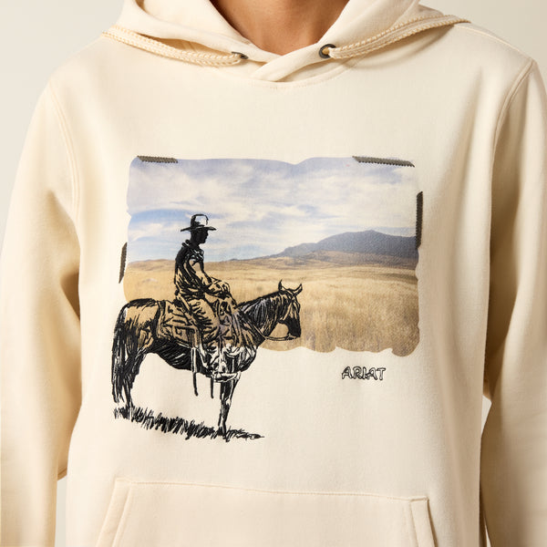 Ariat Women's Parchment Ivory "Wish You Were Here' Desert Scene Hoodie 10079308
