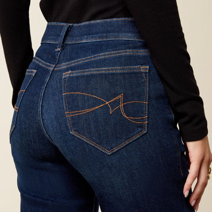 Ariat Women's Revel Dark Wash Ultra Stretch Mid Rise Vilma Trouser Jeans 10079195