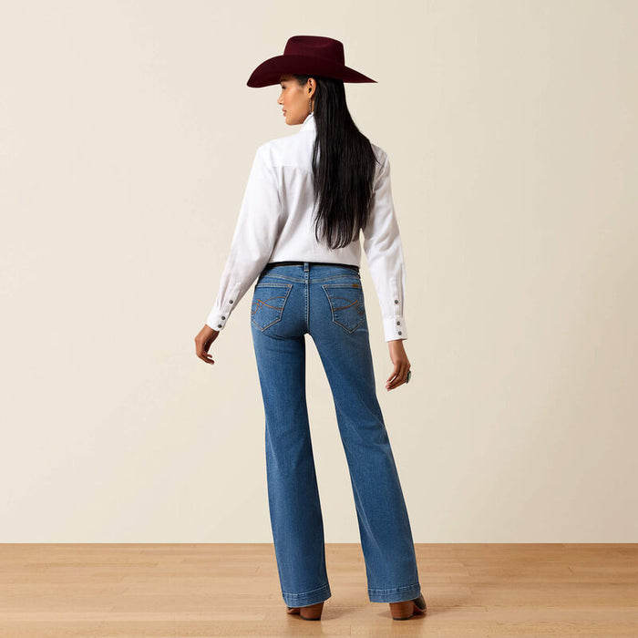 Ariat Women's Revel Medium Wash Ultra Stretch Mid Rise Vilma Trouser Jeans 10079053
