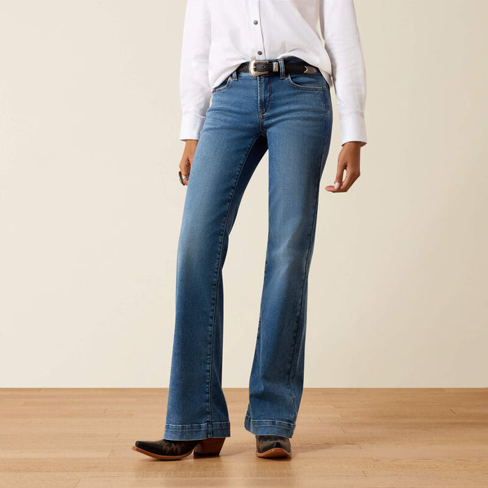 Ariat Women's Revel Medium Wash Ultra Stretch Mid Rise Vilma Trouser Jeans 10079053