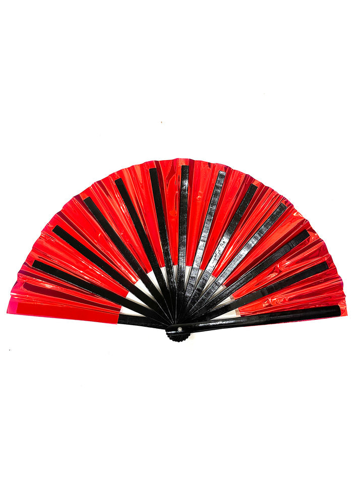 LASR Atomic Phoenix Iridescent Fluid Rave Fan — back view