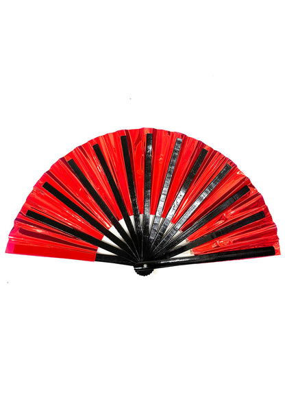 LASR Atomic Phoenix Iridescent Fluid Rave Fan — back view