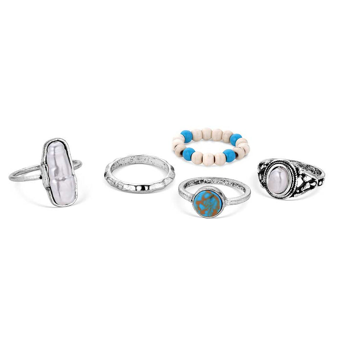 Attitude Jewelry by Montana Silversmiths Ivory Skies Set of 5 Rings ARG6247