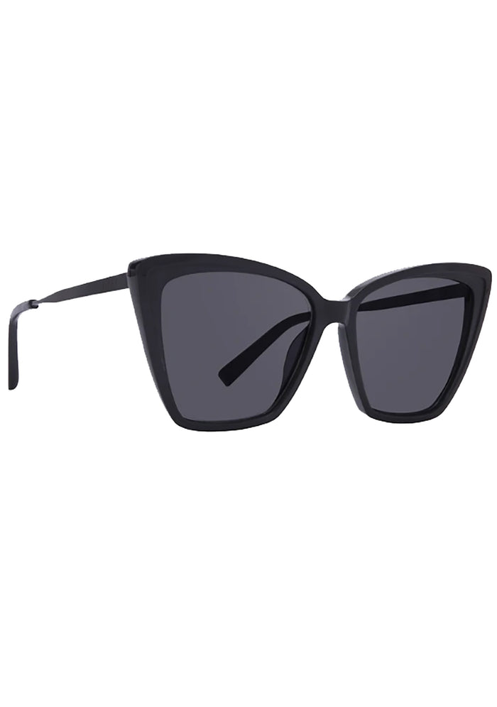 DIFF Eyewear Becky II Polarized Sunglasses in black dark smoke — detail view