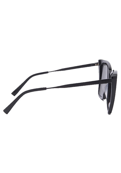 DIFF Eyewear Becky II Polarized Sunglasses in black dark smoke — side view