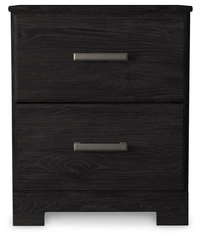 Belachime - Two Drawer Night Stand - Charcoal