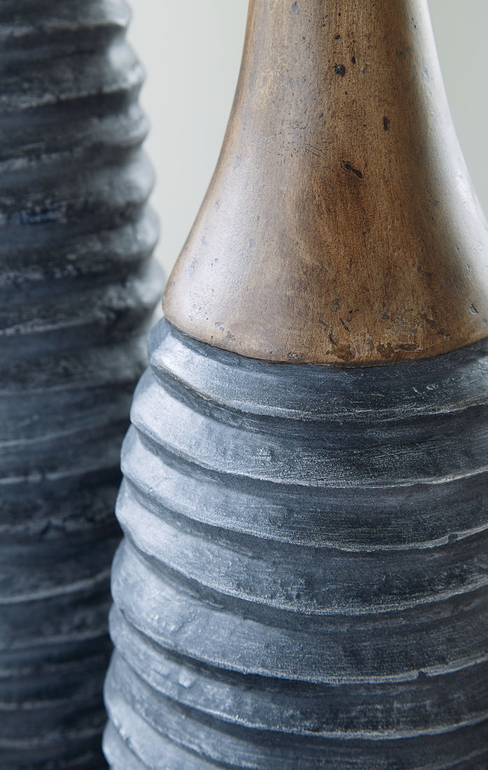 Blayze - Vase Set (Set of 2) - Antique Gray / Brown