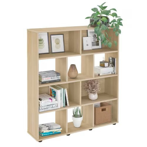 Bookcase Book 4608 Ten Niches  91*25*109Cm Natural  (Limited 3 Months Warranty)